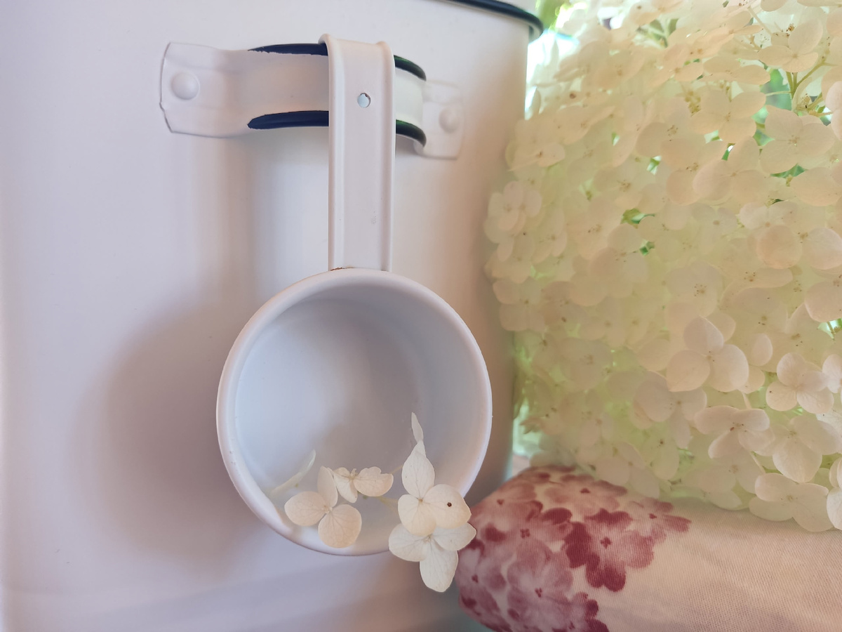 Жестяной мерный ковшик для стирального порошка