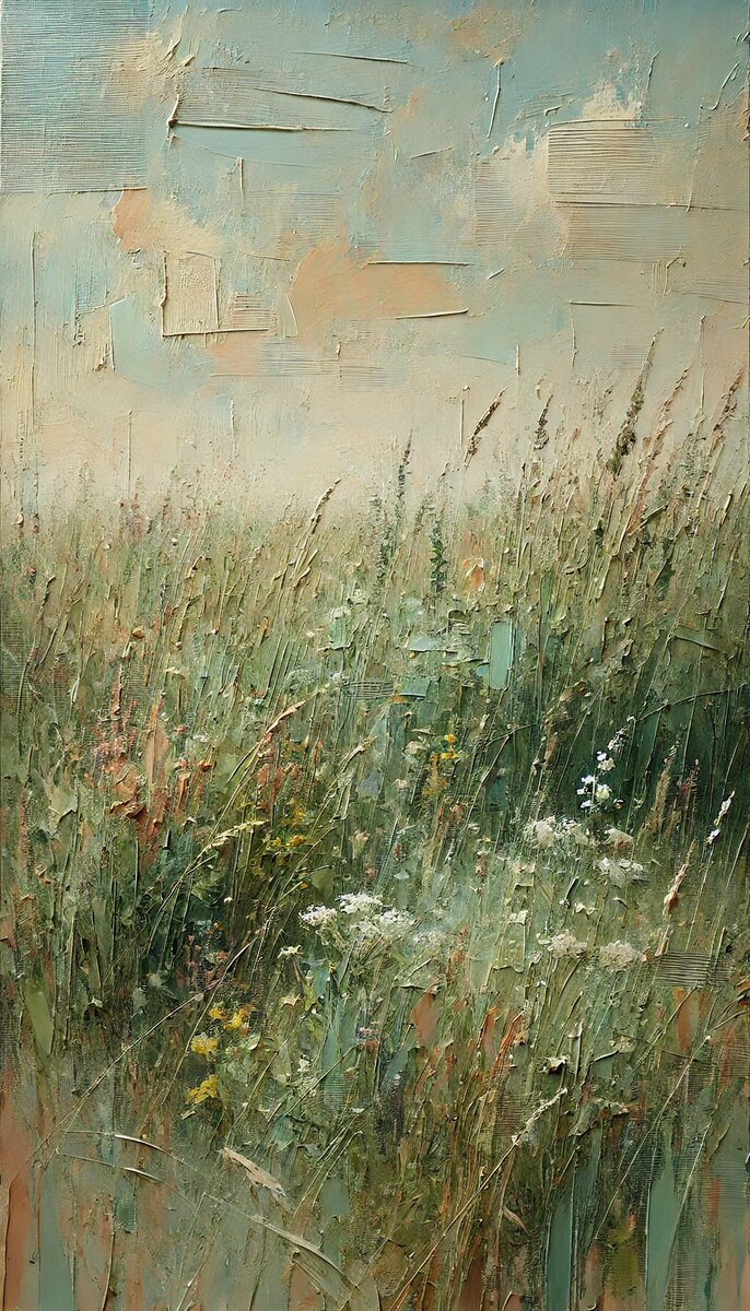 Растения в поле жарким летом