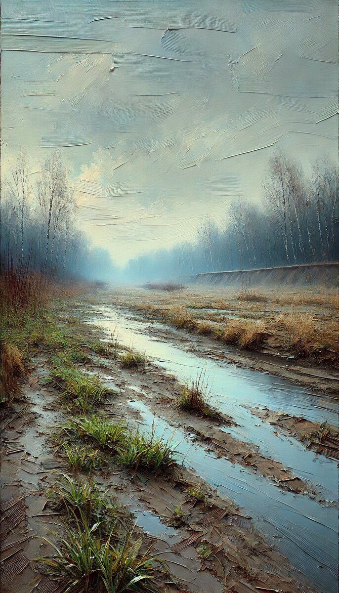 Размытое русло высохшей реки