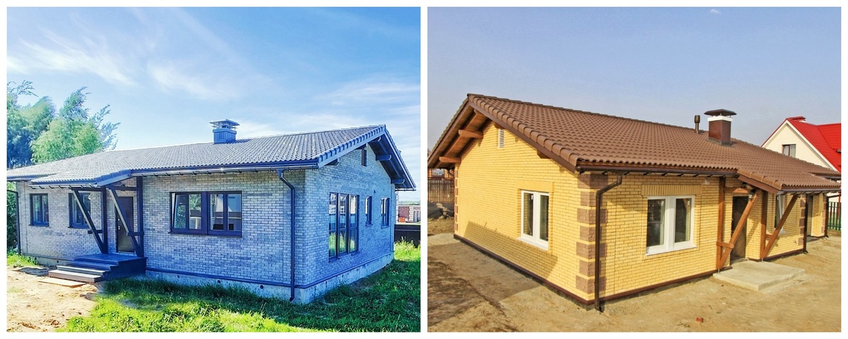 Слева - "Бунгало" на свайно-ростверковом фундаменте. Справа - на УШП. Фотобанк СК "БАКО".