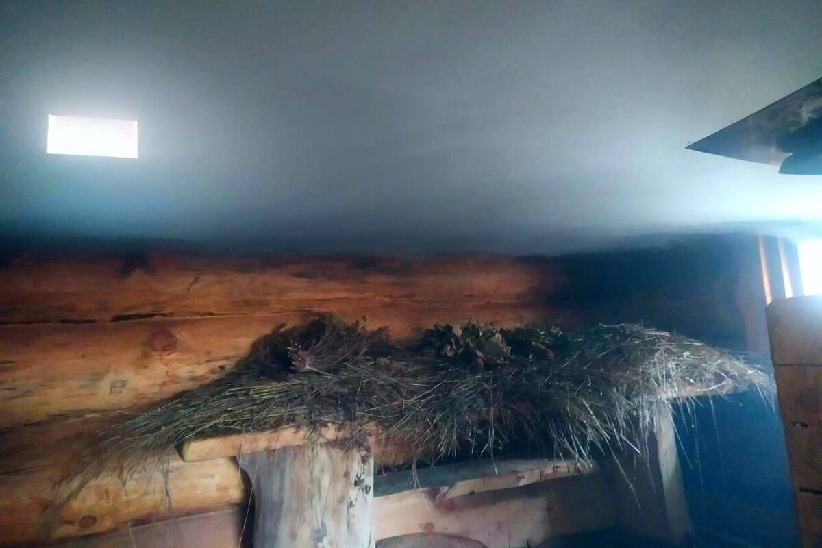 Дым когда топится баня