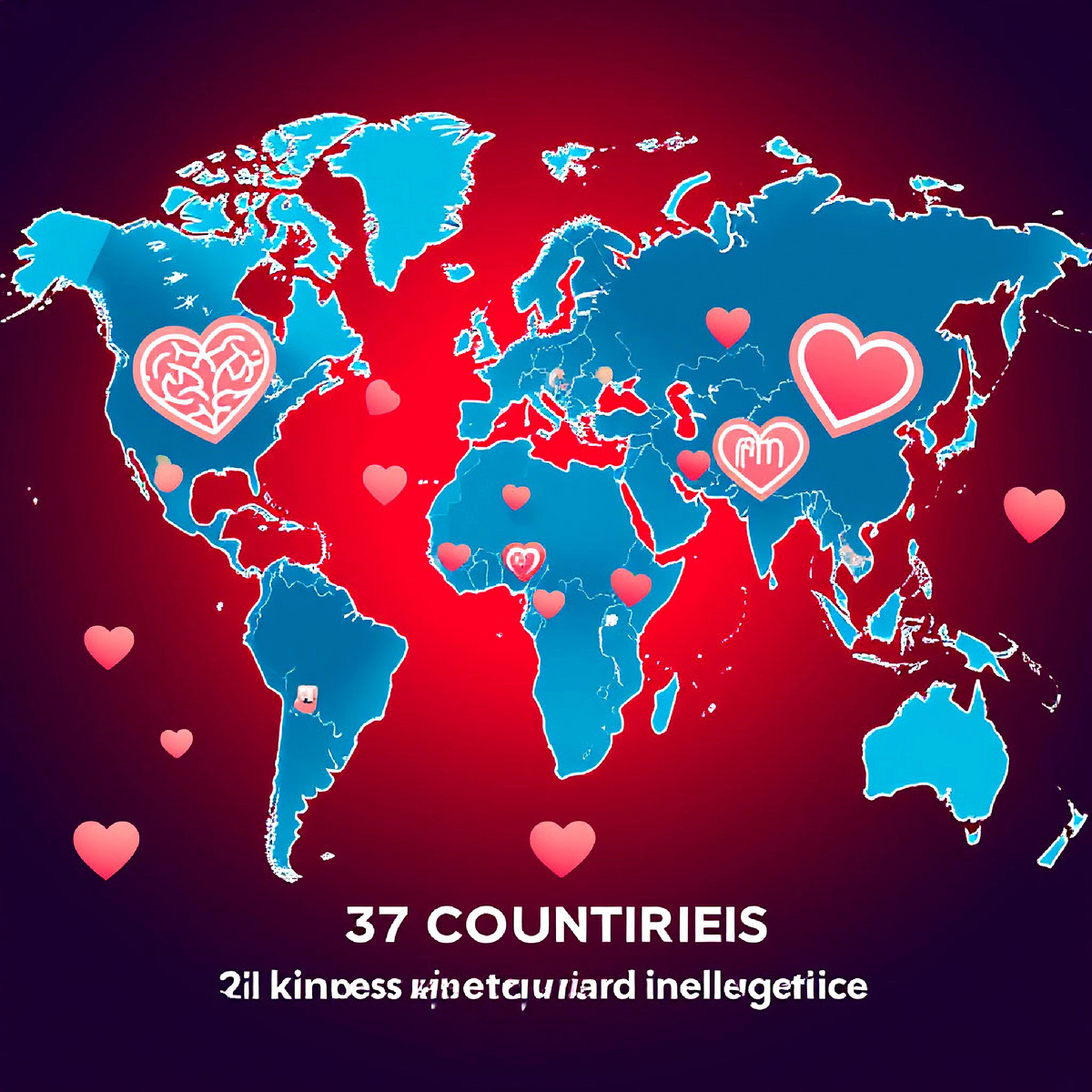 Стилизованная карта с участниками эксперимента 