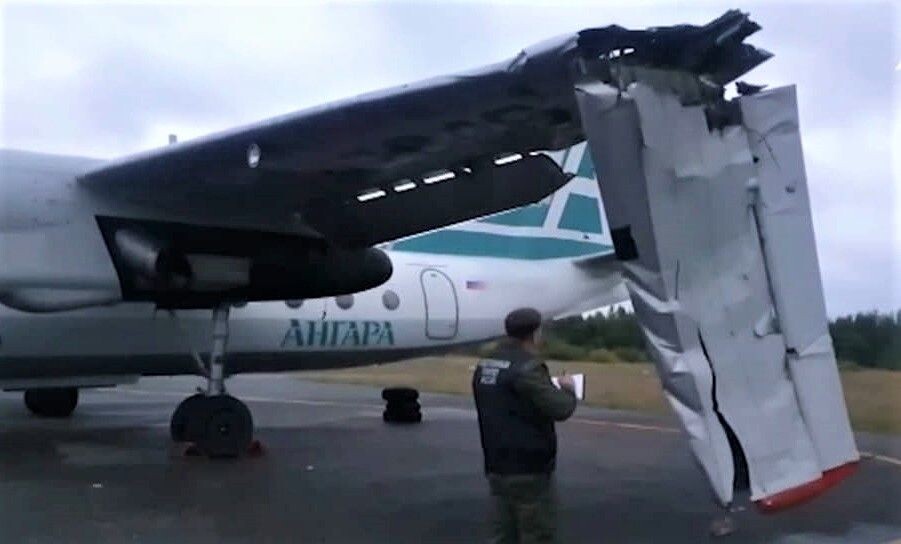    После посадки в Иркутской области АН-24Б сломал крыло / Источник: zapsib-sut. sledcom.ru