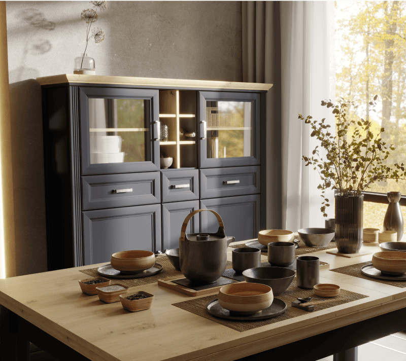 Стол Jasmin графит/дуб артизан