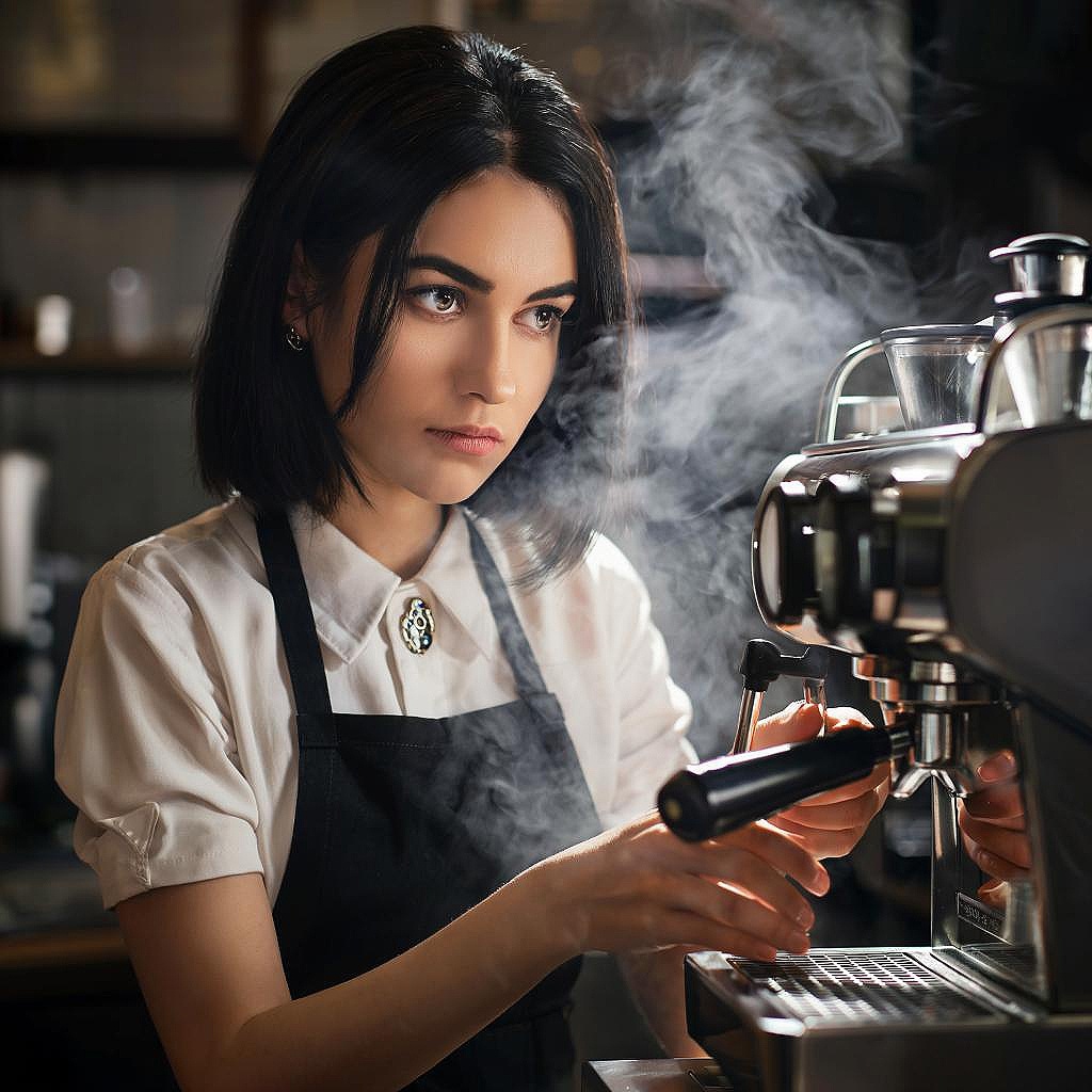 Фото Лики в кофейне.