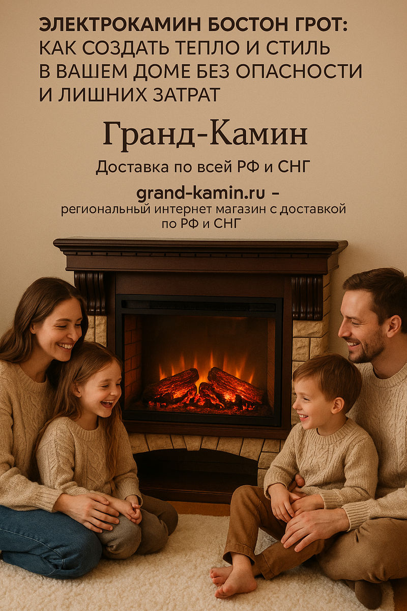   Электрокамин Бостон Грот: как создать тепло и стиль в вашем доме без опасности и лишних затрат Kamin