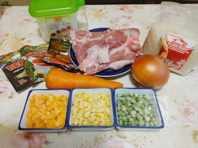 Ингредиенты для риса «Мозаика»