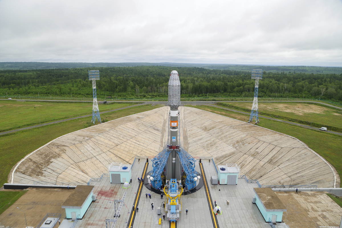 Ракета "Союз" со спутниками "Ионосфера-М" на борту в июле 2025 года (фото: ГК Роскосмос)