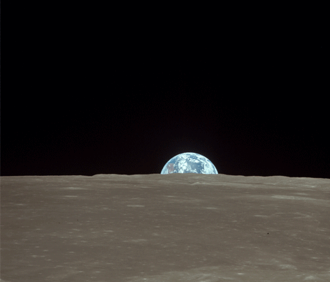 Восход Земли над Луной  04:00:15 UTC 20 июля 1969