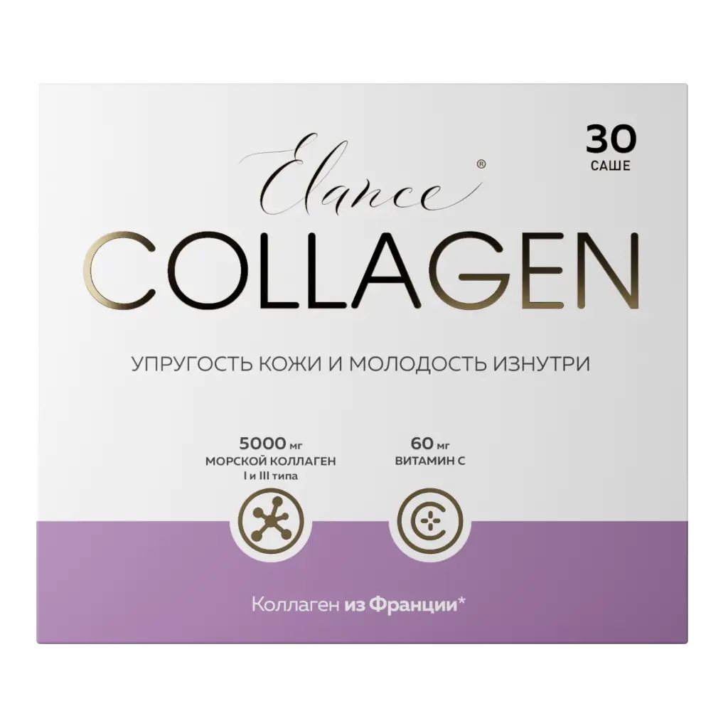 Elance Collagen (Эланс Коллаген) в порошке в форме Саше от Юнифарм, Польша.