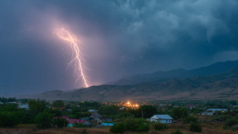 Удар молнии. Фото: РЕН ТВ
