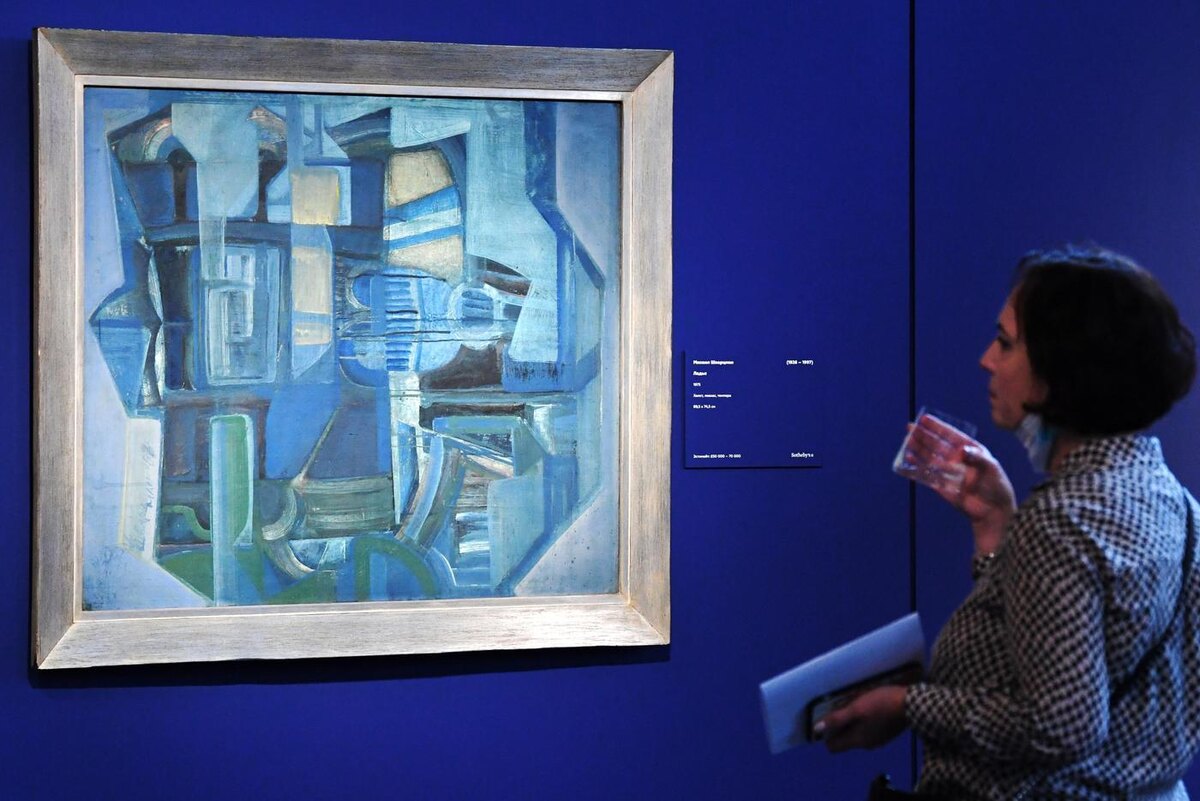 Картина Михаила Шварцмана "Ладья", представленная на аукционе Sotheby's в Москве. Cергей Пятаков / @РИА "Новости" 