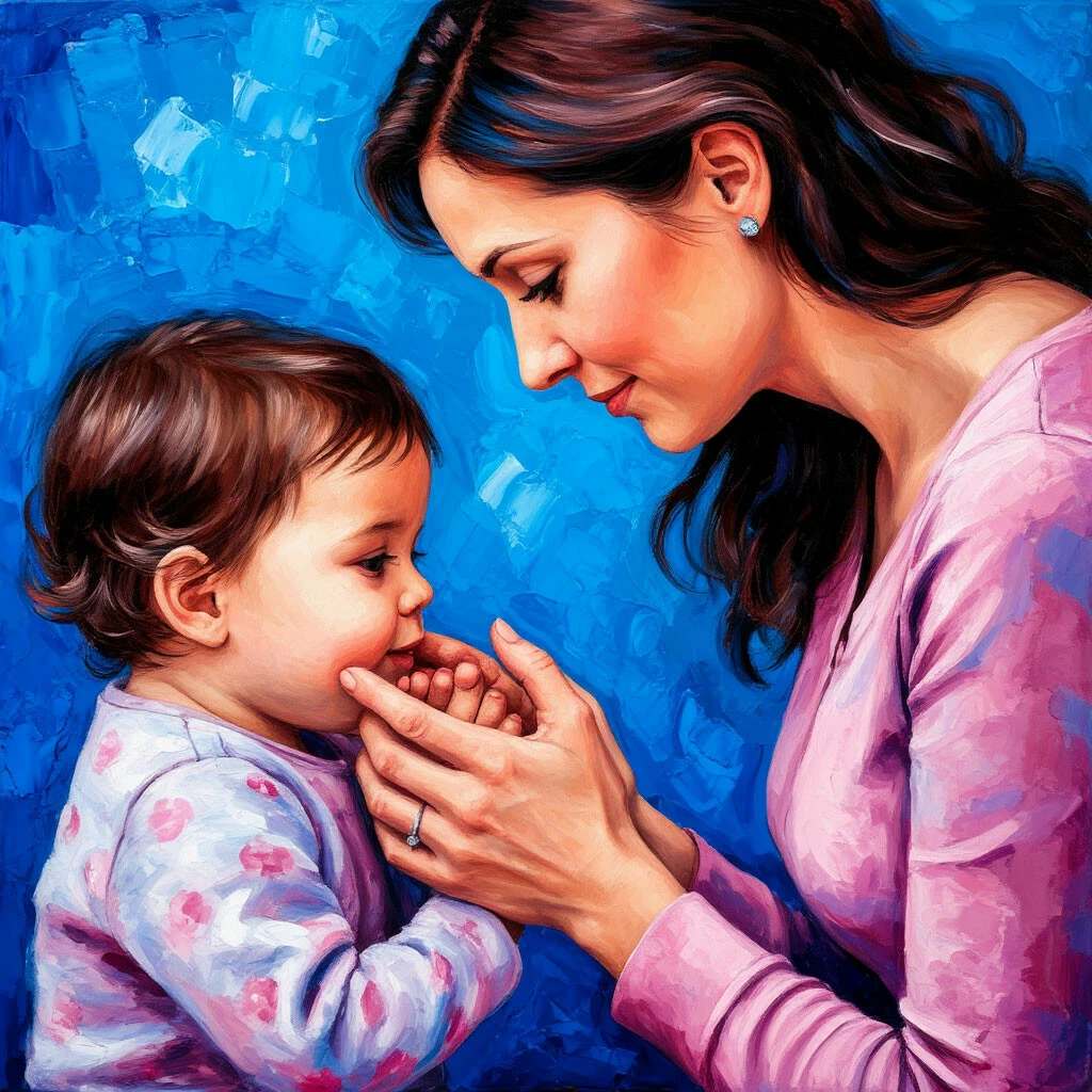 Мама греет ручки