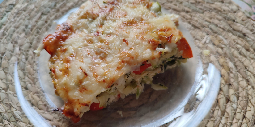 Запеканка из кабачков с сыром и сладким перцем.