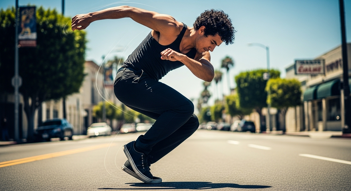 Фотография уличного танцора 1970-х года.