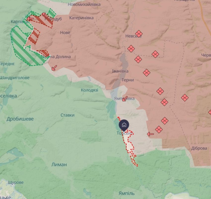    Карта СВО. Битва за Торское.