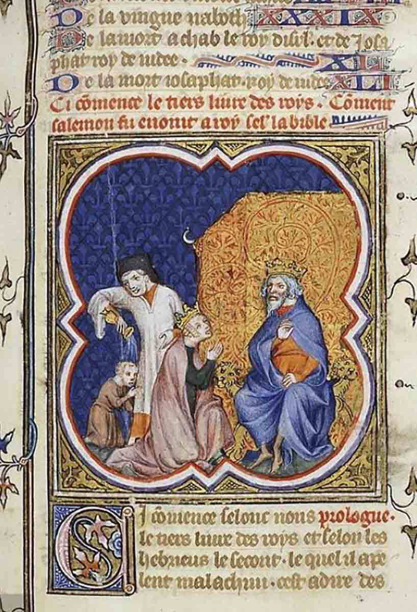 Вирсавия перед Давидом, французская рукопись, 1372 г. Источник: Picryl