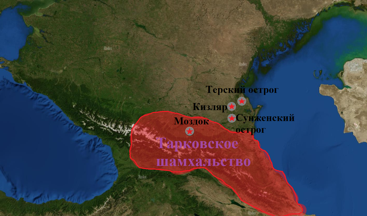Карта Кавказской линии укреплений до 2/2 XVIII в.