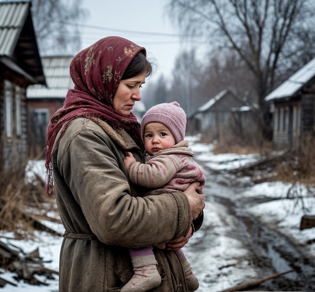 Молодая Нина держит на руках Вальку