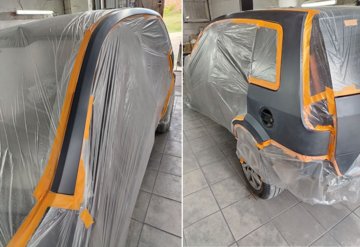 Обклеили и загрунтовали