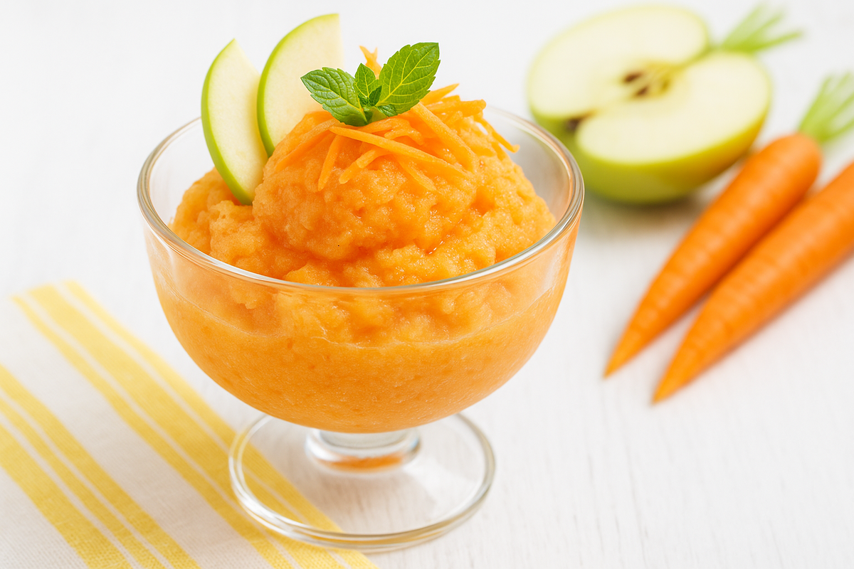Яблочно-морковное сорбет — освежающий десерт с витаминами и клетчаткой