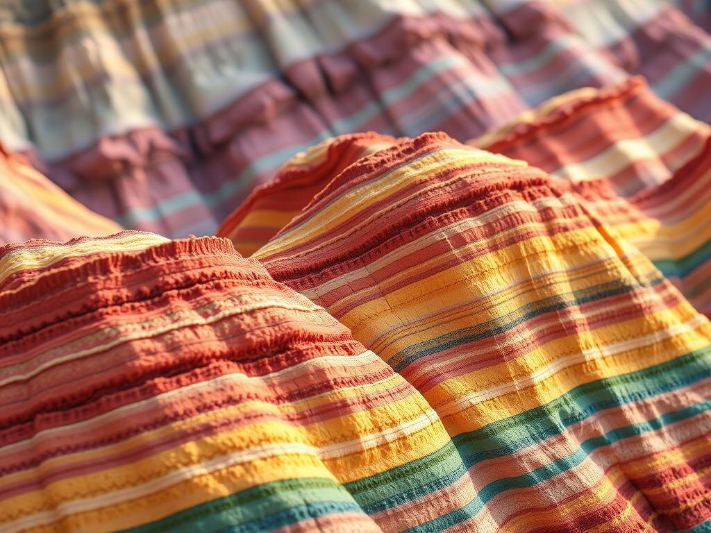 Детальный вид на слоистую структуру цветных скал