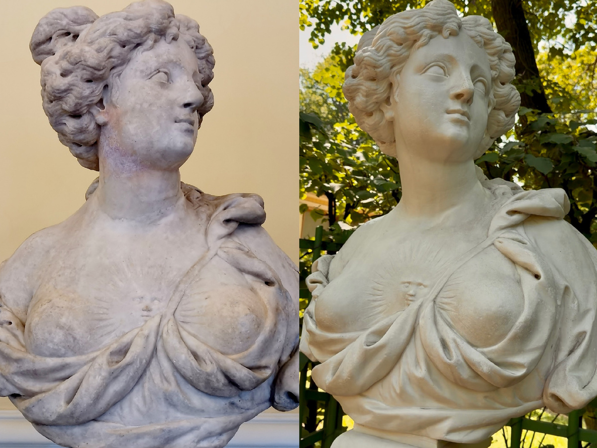 Аллегория чистоты. Оригинал и копия. Летний сад, СПБ