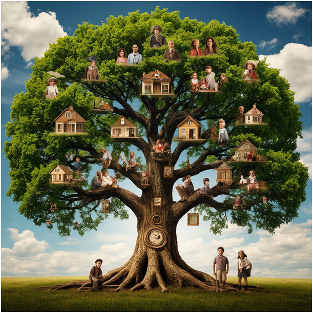 Сгенерировано ИИ- ветви древнего, здорового Древа Рода.