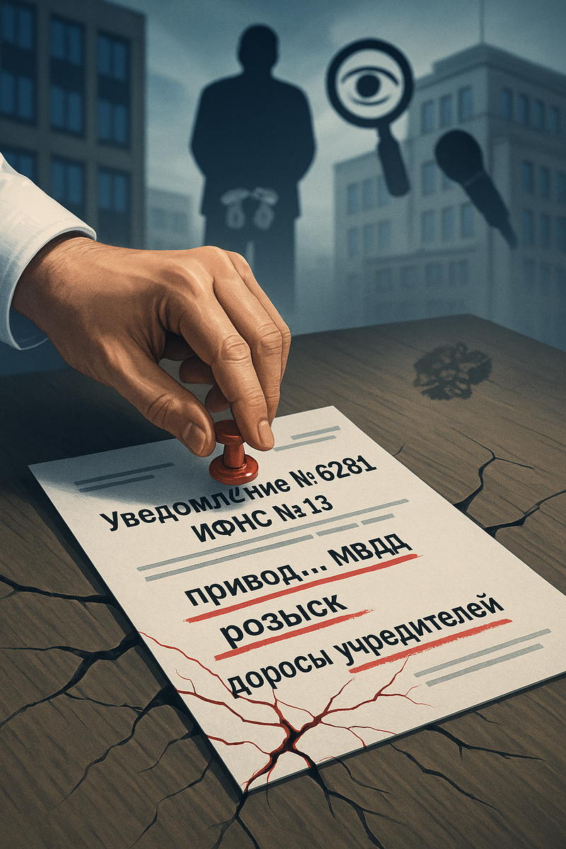 В июле 2025 года одна Подмосковная компания получила вызов в ИФНС. Обычное на первый взгляд уведомление № 6281 обернулось форменной атакой: угрозы, давление, подмена понятий. Мы не могли пройти мимо.