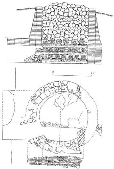 Аналогичная с византийской печь для обжига извести из Киева. 