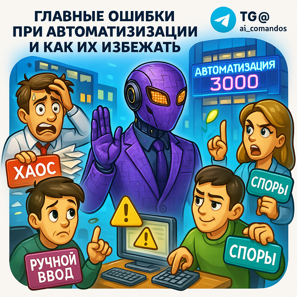    3 ошибки в автоматизации, которые убивают ваш бизнес: Как избежать их, даже если вы новичок Дмитрий Попов | Comandos.ai