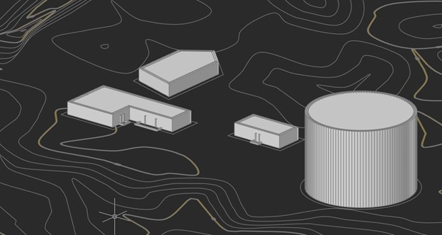 Рис. 1 – 3d модели зданий и сооружений