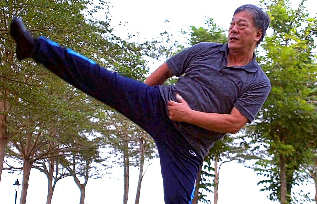 Учитесь, ребятишки! Дедушка Брюс Лай, 75 лет, наши дни.