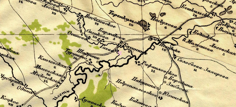 Фрагмент карты Стрельбицкого издания 1919-1921. Восток.