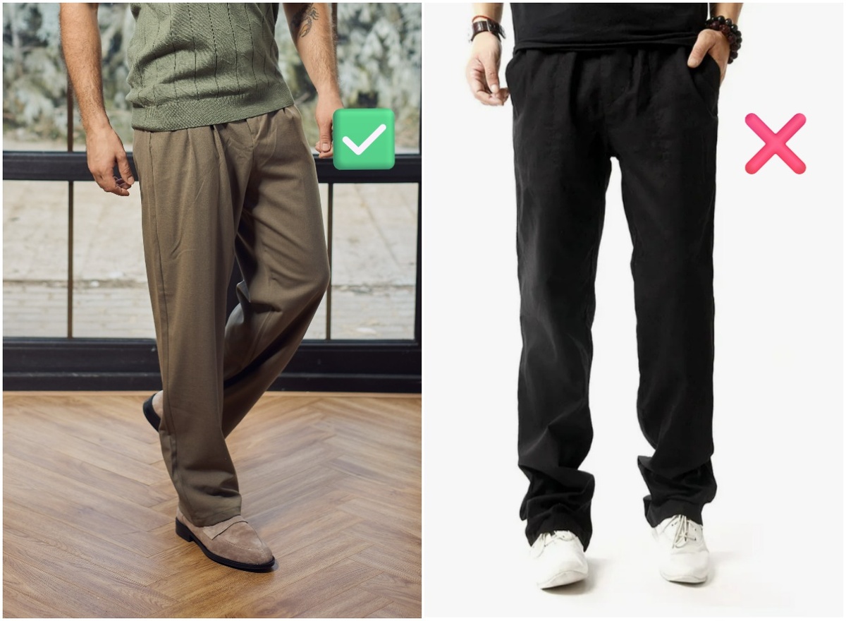 Пример правильной длины мужских брюк