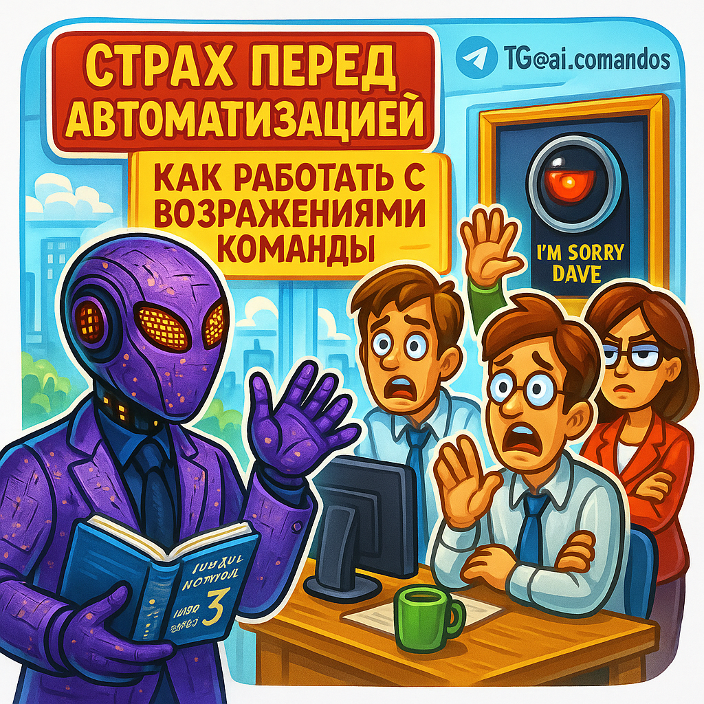    Страх автоматизации убивает бизнес: 3 тактики, как убедить команду и внедрить ИИ за 72 часа Дмитрий Попов | Comandos.ai