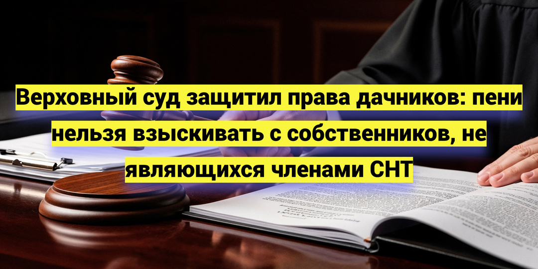 Верховный суд защитил права дачников: пени нельзя взыскивать с собственников, не являющихся членами СНТ