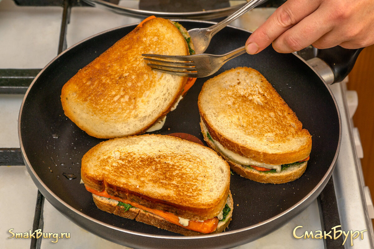 Сочные и полезные летние сэндвичи на сковороде - не перекус, а праздник!