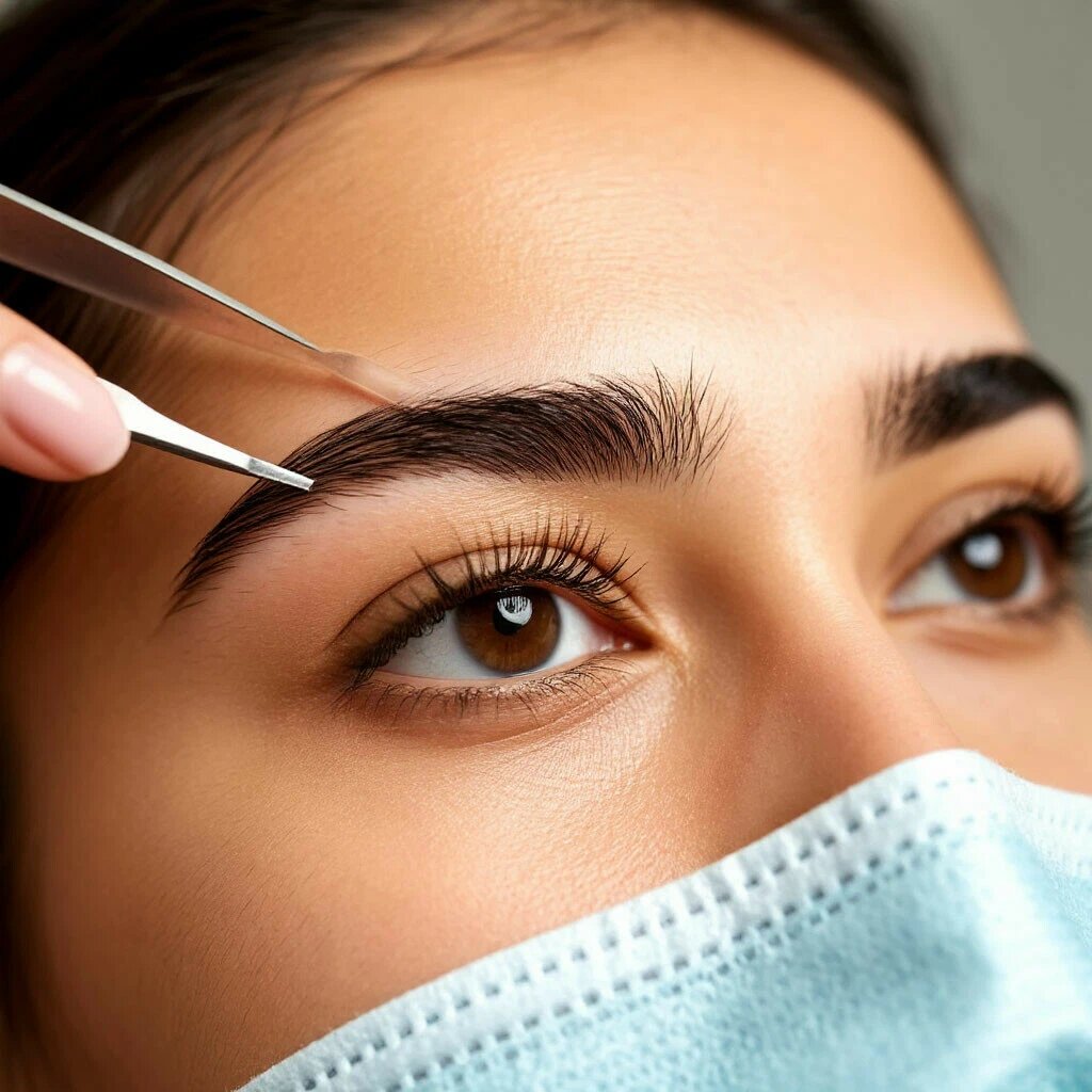 Выщипывание бровей