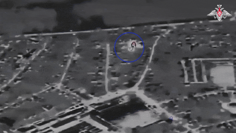 Налёт "Гераней" в Покровске//Видео с официального ТГ-канала Минобороны