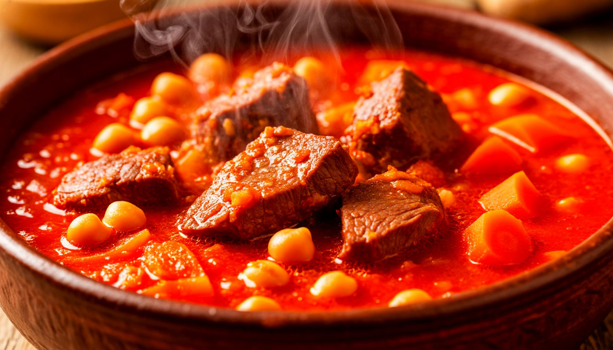 Тушение баранины с нутом и специями в марокканском керамическом тажине