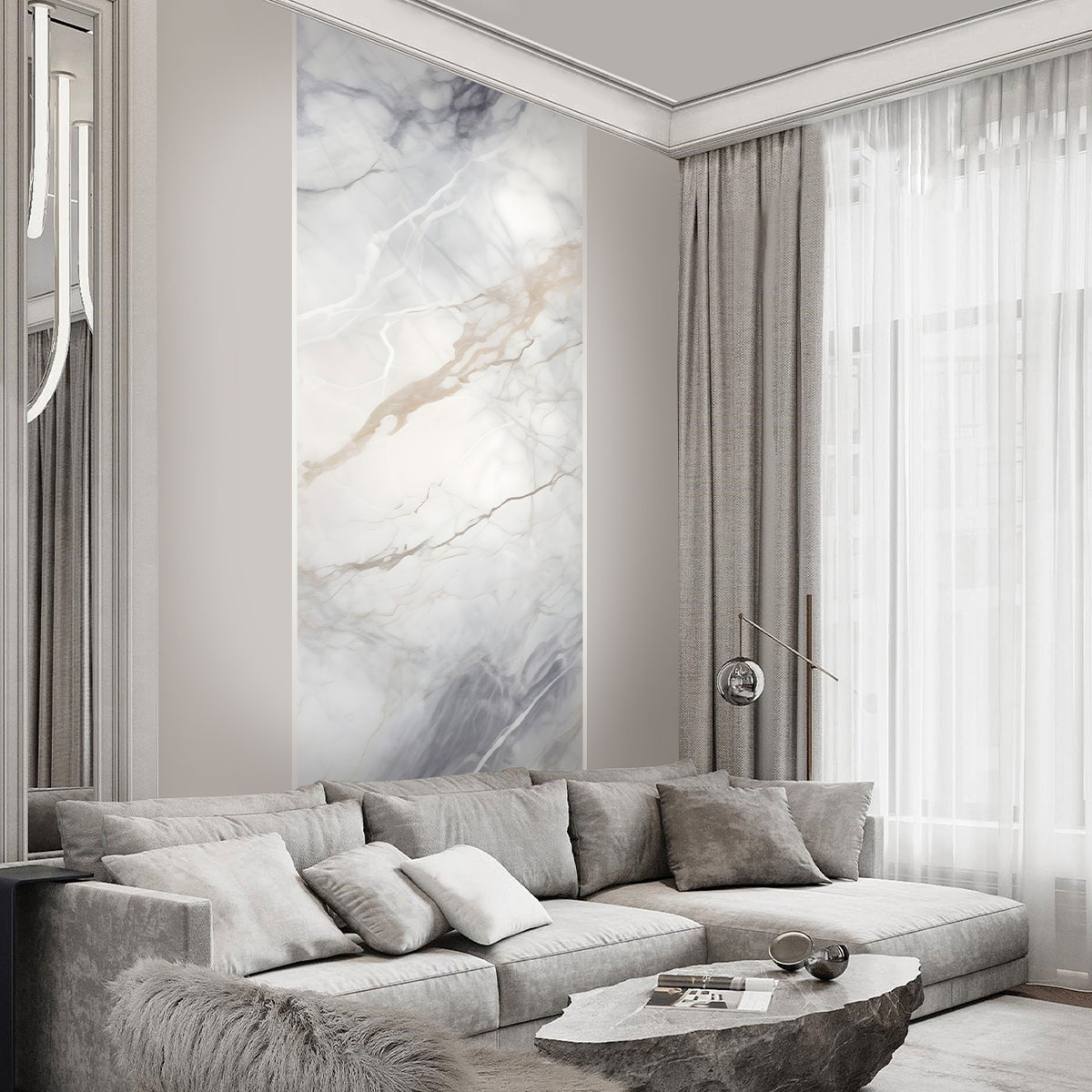 Интерьер с отделкой стен флизелиновыми фотообоями VEROL. Артикул на WB: 247273669.