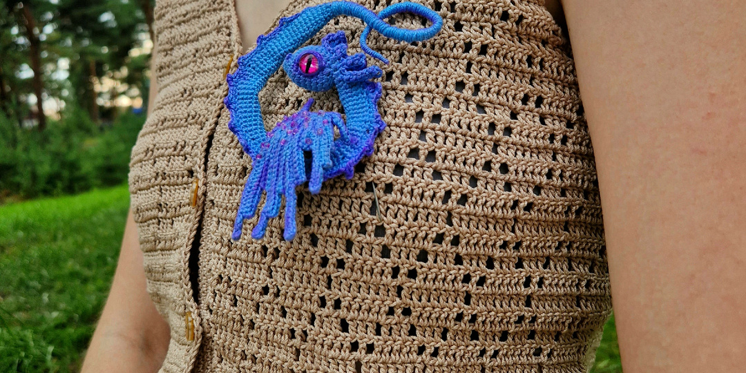 Схема узора крючком для топа "Ромбы"