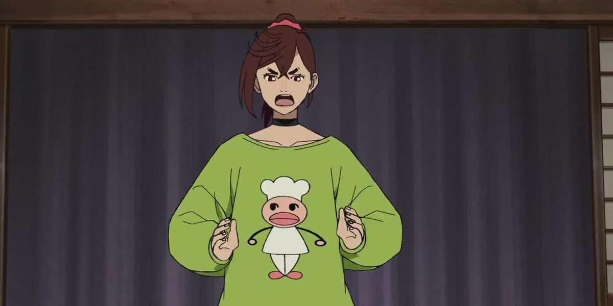 Объёмная толстовка с рисунком (например, призрак или повар) и гольфы до колен. Демонстрирует чувство юмора.