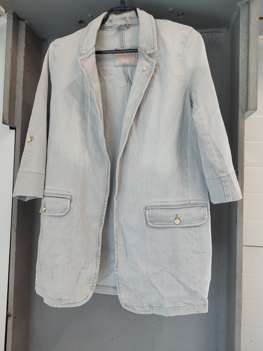 Жакет удлинённый джинс Zhrill S Нет застёжек, рукав 3/4 Пог 49 см, спинка 72 см 1000 р