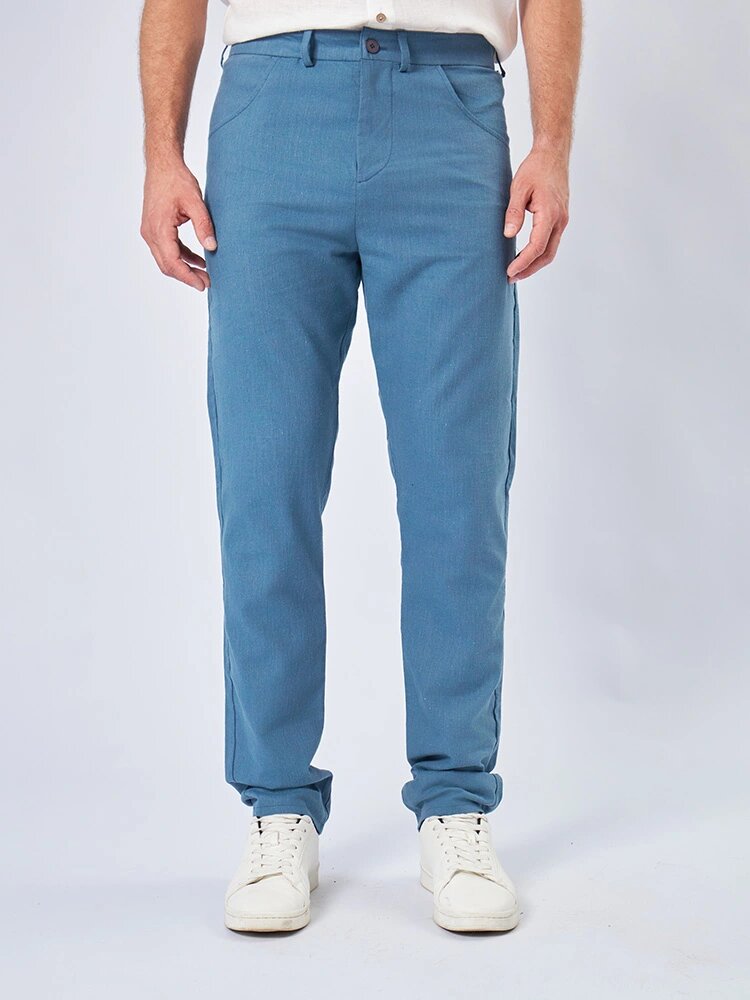 Голубые брюки из конопли и органического хлопка Uzor Wear