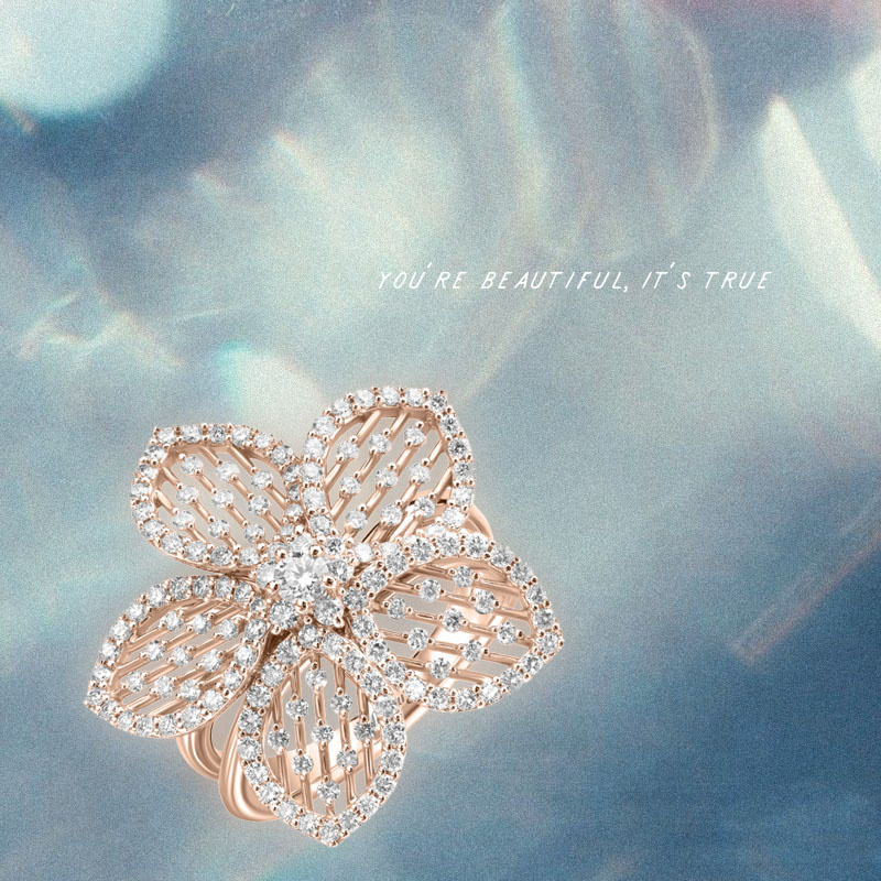 Кольцо Mercury Miss Russia из розового золота с бриллиантами