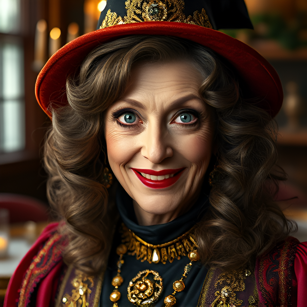 Лисинда Эрская - потомственная ведьма, бабушка Мариэль. В галерее иллюстрации созданы нейросетью для онлайн генерации картинок dezgo.com.