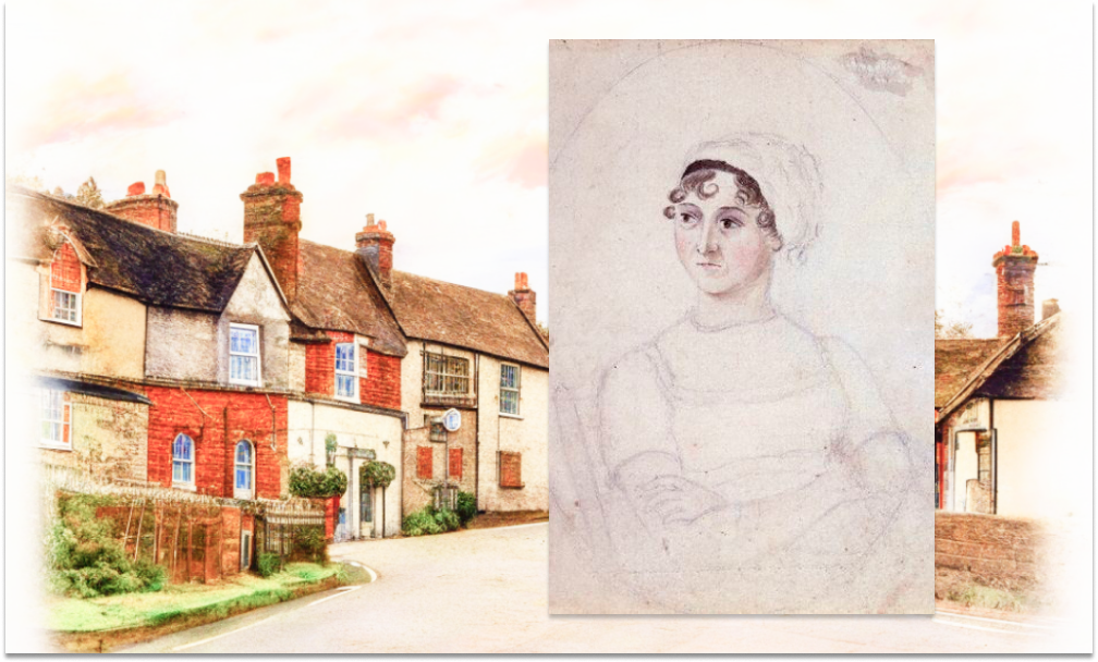 Картинка от ИИ, а протрет от сестры Джейн - Кассандры Остин, он был нарисован около 1810 года.