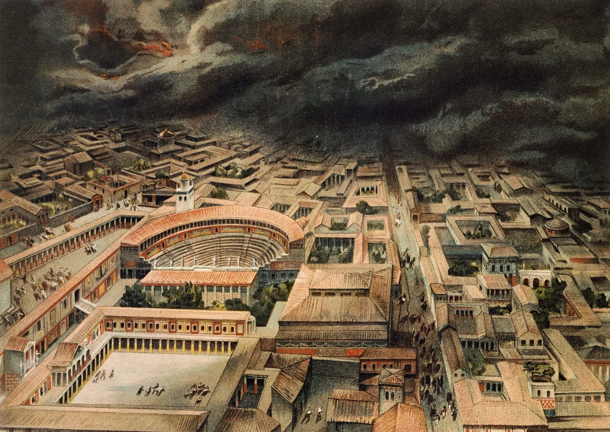 Впечатление художника от извержения Везувия в 79 году н. э. Источник: Getty Images